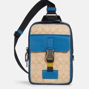 COACH UNISEX Track Pack, Signature Canvas, NWT